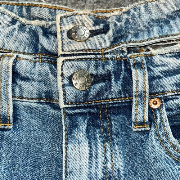 DAZE TOUGH LOVE DOUBLE CUT PEEK-A-POO WAISTBAND BLUE DENIM JEANS - SIZE 25 - Picture 10 of 14